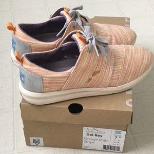 Toms Del Rey Orange Multi Stripe sneakers